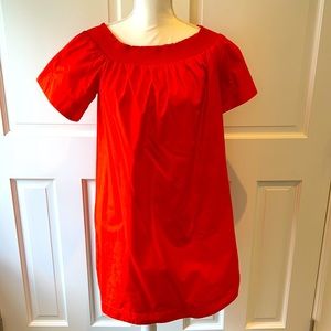 J crew cummerbund cotton dress on/off shoulder